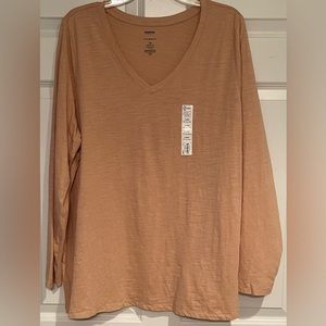 Sonoma V Neck Long Sleeve Tee Shirt Size 1X NWT